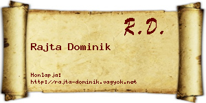 Rajta Dominik névjegykártya